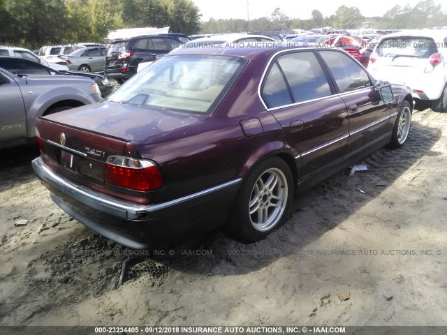 WBAGG8346YDN78791 - 2000 BMW 740 I AUTOMATIC MAROON photo 4