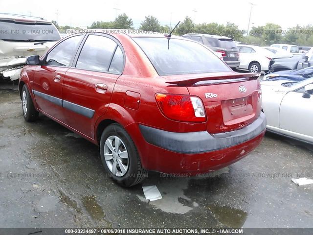 KNADE223X96445164 - 2009 KIA RIO LX/SX RED photo 3