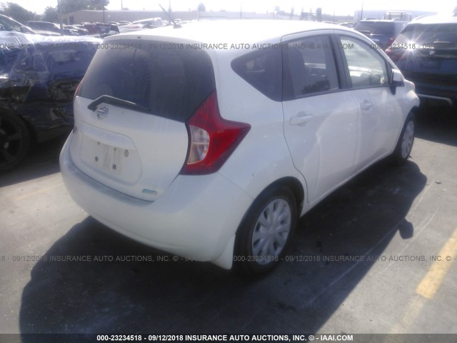 3N1CE2CP0EL401306 - 2014 NISSAN VERSA NOTE S/S PLUS/SV/SL WHITE photo 4