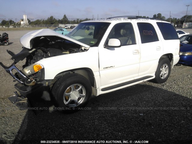 1GKEK63U31J214837 - 2001 GMC DENALI WHITE photo 2