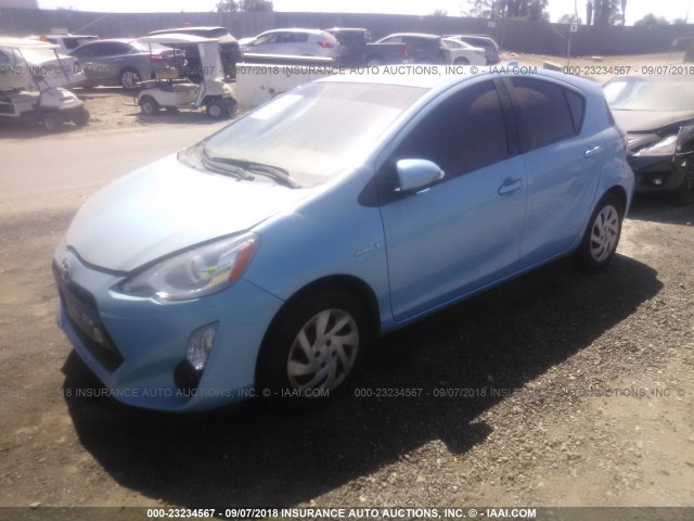 JTDKDTB35F1090450 - 2015 TOYOTA PRIUS C Light Blue photo 2