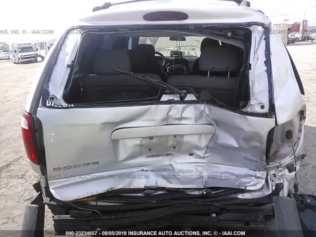 1D4GP45R65B144532 - 2005 DODGE CARAVAN SXT SILVER photo 6