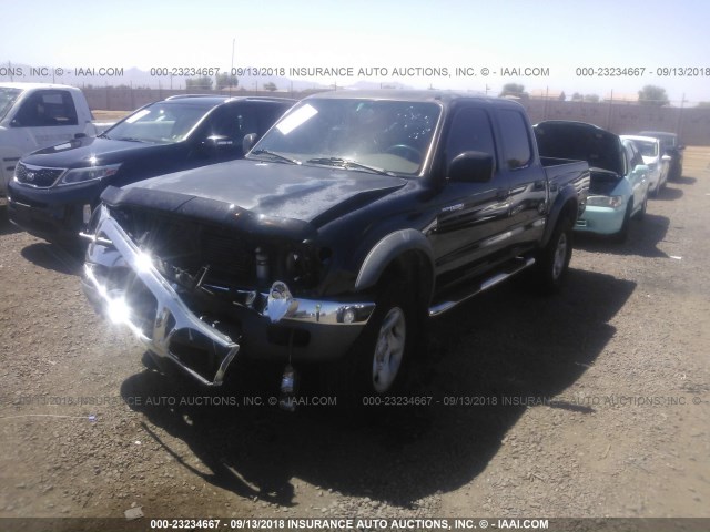 5TEGN92N42Z072691 - 2002 TOYOTA TACOMA DOUBLE CAB PRERUNNER BLACK photo 2