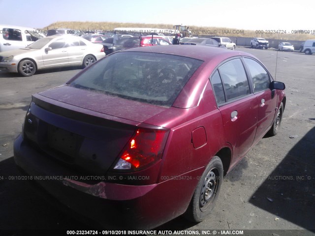 1G8AG52F25Z126016 - 2005 SATURN ION LEVEL 1 RED photo 4