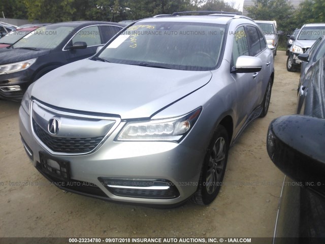 5FRYD4H46EB026857 - 2014 ACURA MDX TECHNOLOGY SILVER photo 2