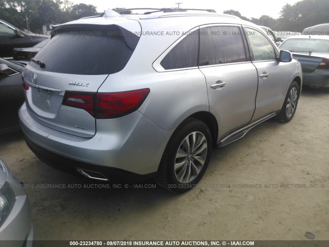 5FRYD4H46EB026857 - 2014 ACURA MDX TECHNOLOGY SILVER photo 4