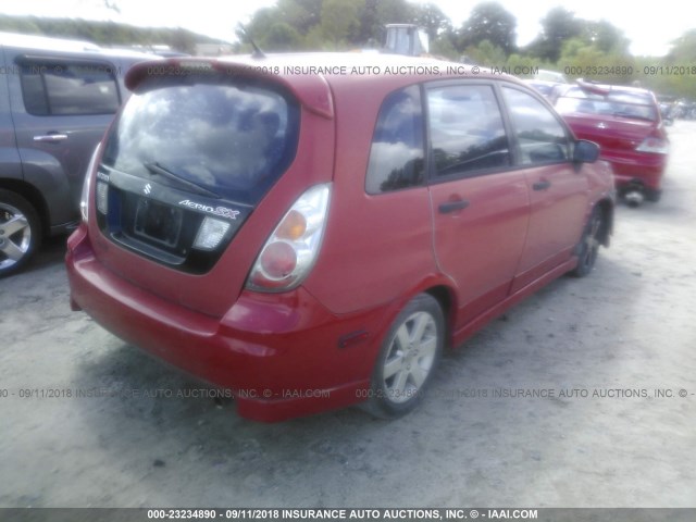 JS2RC62H465350379 - 2006 SUZUKI AERIO RED photo 4