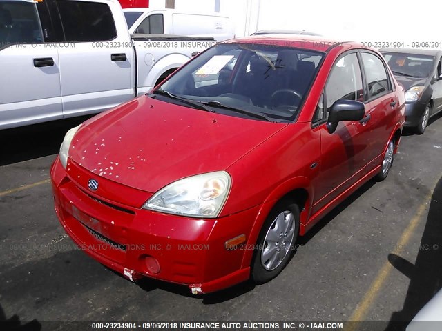 JS2RA61S245205048 - 2004 SUZUKI AERIO S/LX RED photo 2