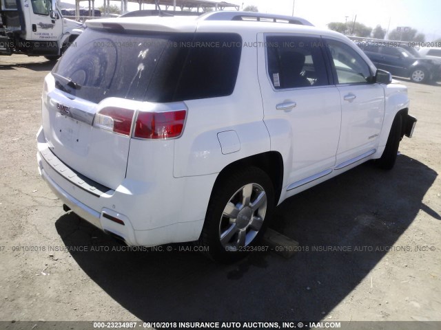 2GKFLYE33D6249431 - 2013 GMC TERRAIN DENALI WHITE photo 4