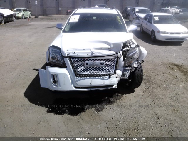 2GKFLYE33D6249431 - 2013 GMC TERRAIN DENALI WHITE photo 6