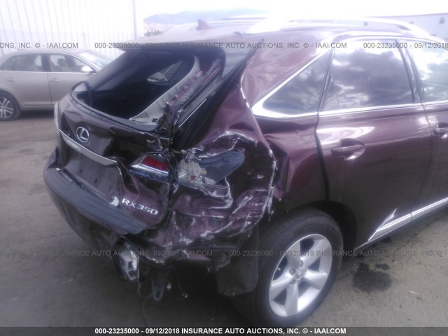 2T2BK1BA4DC221641 - 2013 LEXUS RX 350/BASE/F SPORT MAROON photo 6