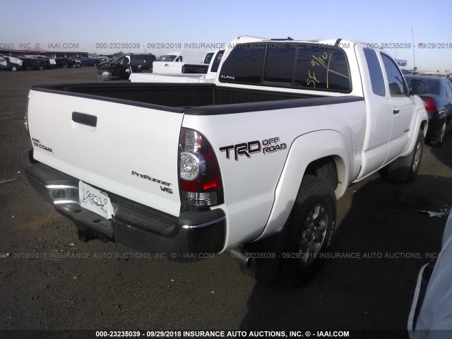 5TFTU4GN8EX053022 - 2014 TOYOTA TACOMA PRERUNNER ACCESS CAB WHITE photo 4