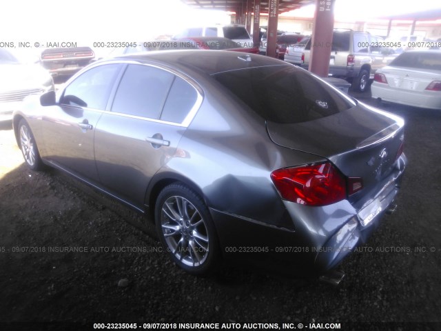 JN1CV6AP1AM400630 - 2010 INFINITI G37 SPORT GRAY photo 3