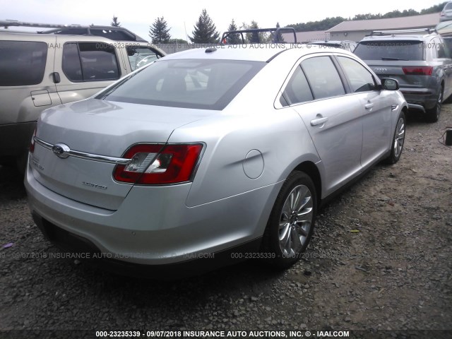 1FAHP2FW6AG153616 - 2010 FORD TAURUS LIMITED SILVER photo 4