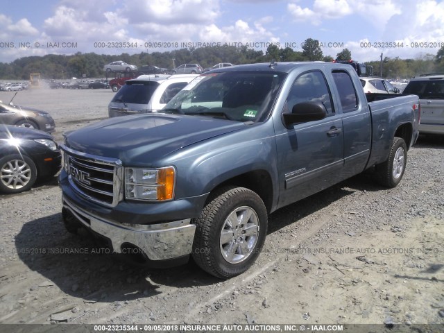 1GTR2VE7XCZ209802 - 2012 GMC SIERRA K1500 SLE BLUE photo 2