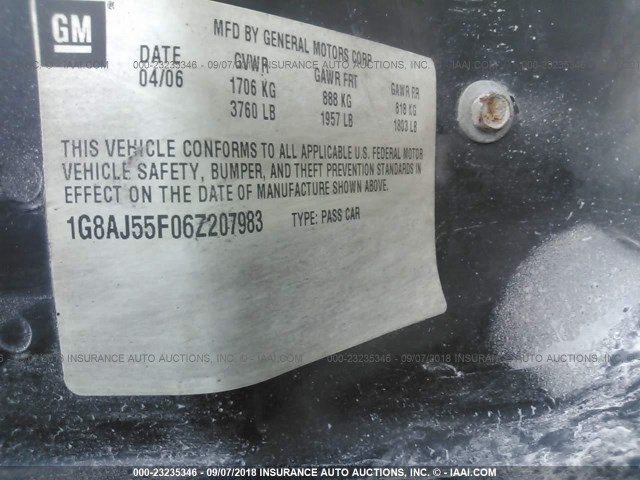 1G8AJ55F06Z207983 - 2006 SATURN ION LEVEL 2 紫色 照片 9