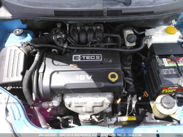 KL1TD56687B139924 - 2007 CHEVROLET AVEO LS BLUE photo 10