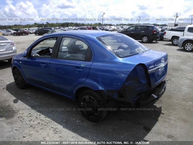 KL1TD56687B139924 - 2007 CHEVROLET AVEO LS BLUE photo 3