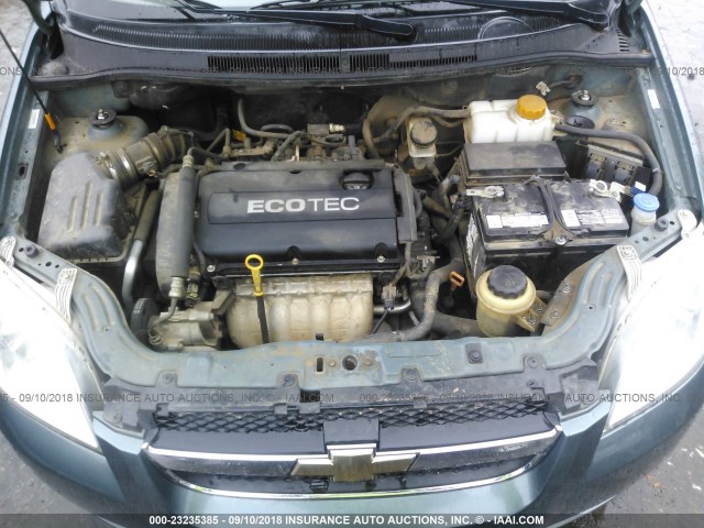 KL1TD5DE1AB125185 - 2010 CHEVROLET AVEO LS/LT 绿色 照片 10