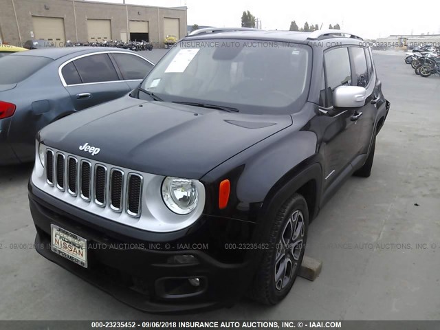 ZACCJADT3GPC83065 - 2016 JEEP RENEGADE LIMITED BLACK photo 2