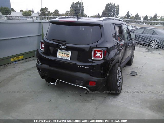 ZACCJADT3GPC83065 - 2016 JEEP RENEGADE LIMITED BLACK photo 4