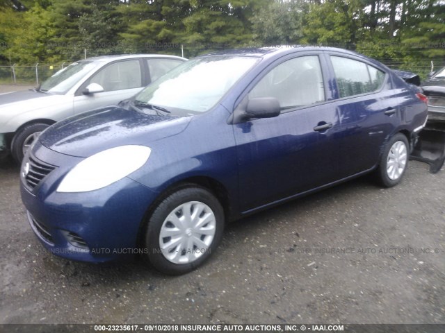 3N1CN7AP1CL831911 - 2012 NISSAN VERSA S/SV/SL Dark Blue photo 2