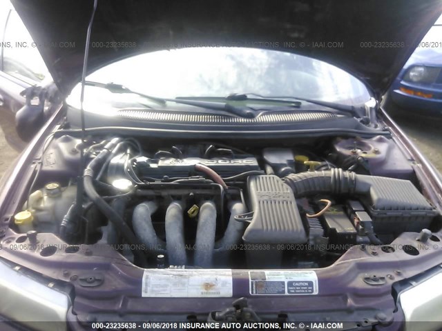 1B3EJ46X7YN213901 - 2000 DODGE STRATUS SE PURPLE photo 10