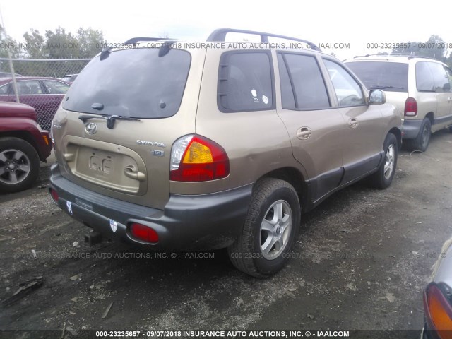 KM8SC13E43U556186 - 2003 HYUNDAI SANTA FE BEIGE photo 4