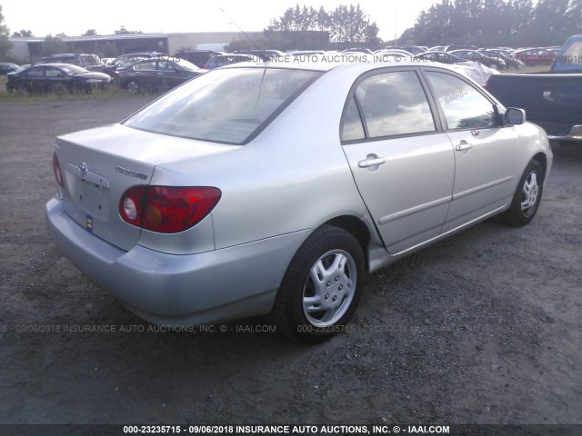 JTDBR32E542025317 - 2004 TOYOTA COROLLA CE/LE SILVER photo 4