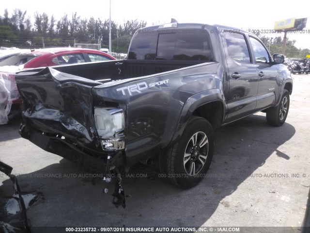 3TMAZ5CN7HM026831 - 2017 TOYOTA TACOMA DBL CAB/SR5/TRD SPORT/OR GRAY photo 4