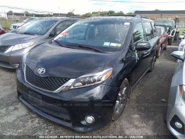 5TDXK3DC0GS739147 - 2016 TOYOTA SIENNA SE BLACK photo 2