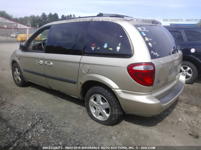 1D4GP45R45B311180 - 2005 DODGE CARAVAN SXT GOLD photo 3