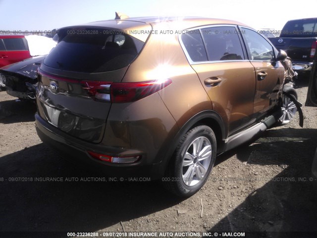 KNDPMCAC2K7509966 - 2019 KIA SPORTAGE LX BROWN photo 4