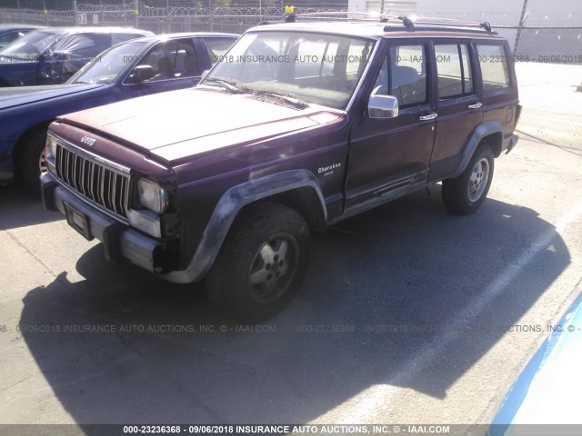 1J4FT58S3NL238770 - 1992 JEEP CHEROKEE LAREDO BURGUNDY photo 2