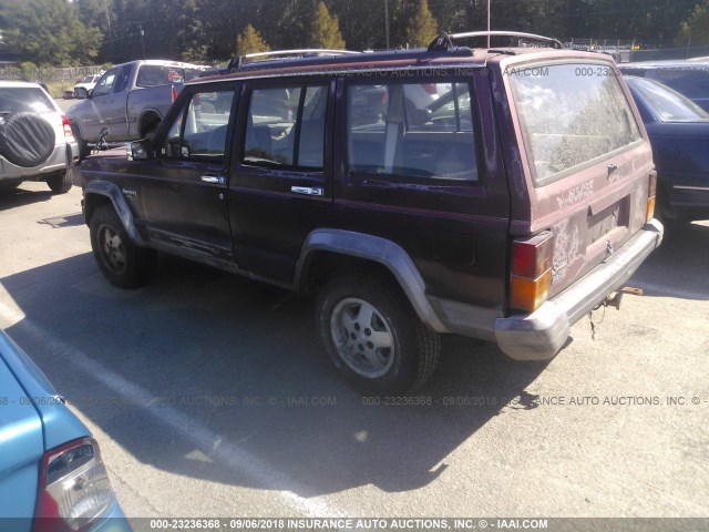 1J4FT58S3NL238770 - 1992 JEEP CHEROKEE LAREDO BURGUNDY photo 3