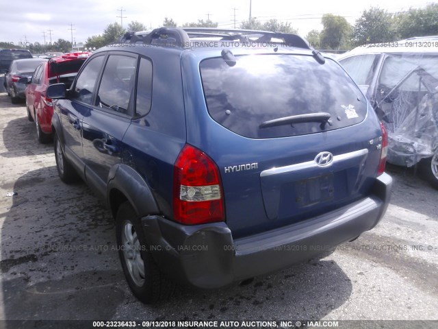 KM8JN12D76U300921 - 2006 HYUNDAI TUCSON GLS/LIMITED BLUE photo 3