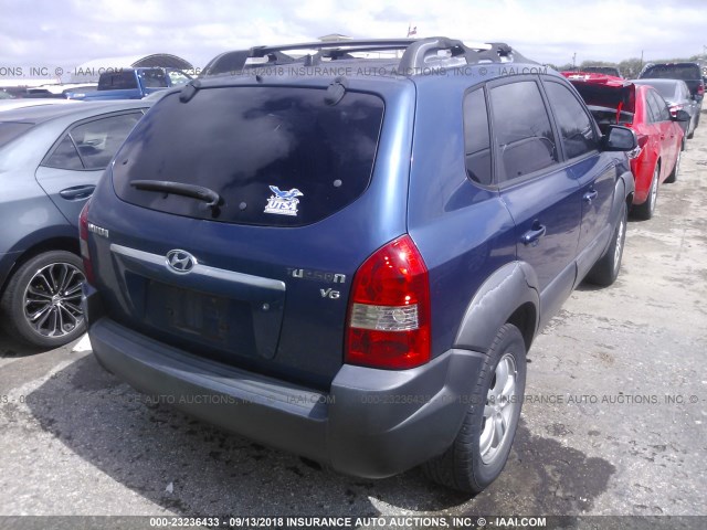 KM8JN12D76U300921 - 2006 HYUNDAI TUCSON GLS/LIMITED BLUE photo 4