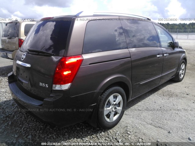 5N1BV28U17N120136 - 2007 NISSAN QUEST S/SE/SL BROWN photo 4