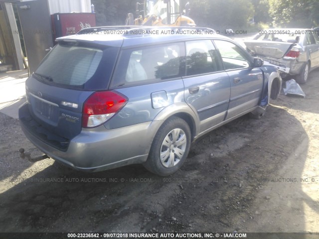 4S4BP60CX86341492 - 2008 SUBARU OUTBACK BLUE photo 4