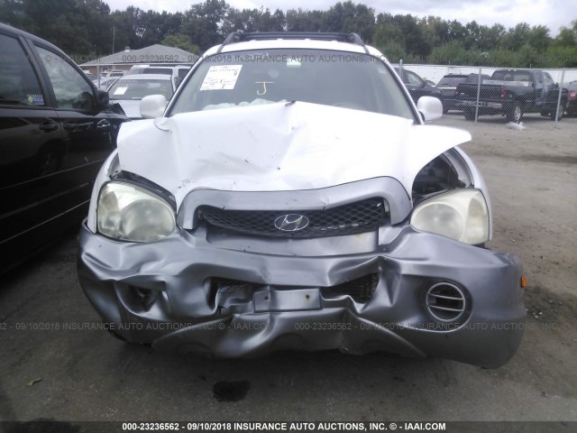 KM8SB12B24U671123 - 2004 HYUNDAI SANTA FE GL WHITE photo 6