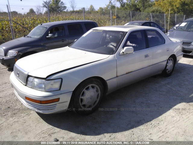 JT8UF11E0P0181240 - 1993 LEXUS LS 400 WHITE photo 2