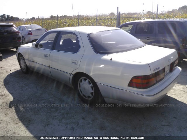 JT8UF11E0P0181240 - 1993 LEXUS LS 400 WHITE photo 3