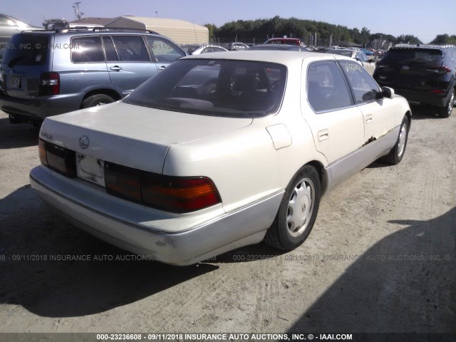 JT8UF11E0P0181240 - 1993 LEXUS LS 400 WHITE photo 4