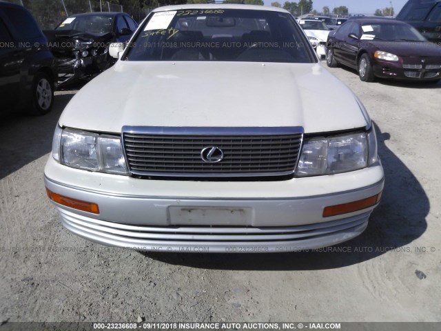 JT8UF11E0P0181240 - 1993 LEXUS LS 400 WHITE photo 6