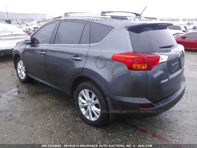 2T3YFREV1DW068982 - 2013 TOYOTA RAV4 LIMITED GRAY photo 3