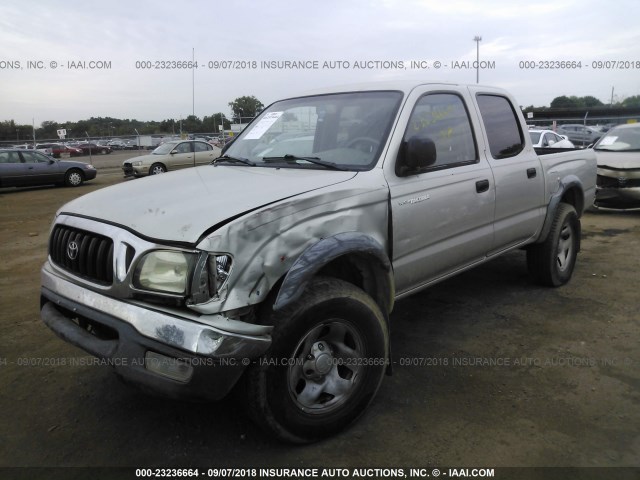 5TEGN92N52Z886672 - 2002 TOYOTA TACOMA DOUBLE CAB PRERUNNER SILVER photo 2