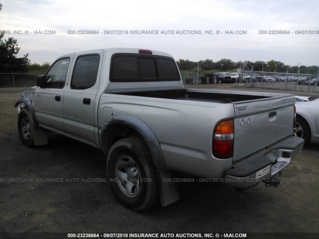 5TEGN92N52Z886672 - 2002 TOYOTA TACOMA DOUBLE CAB PRERUNNER SILVER photo 3