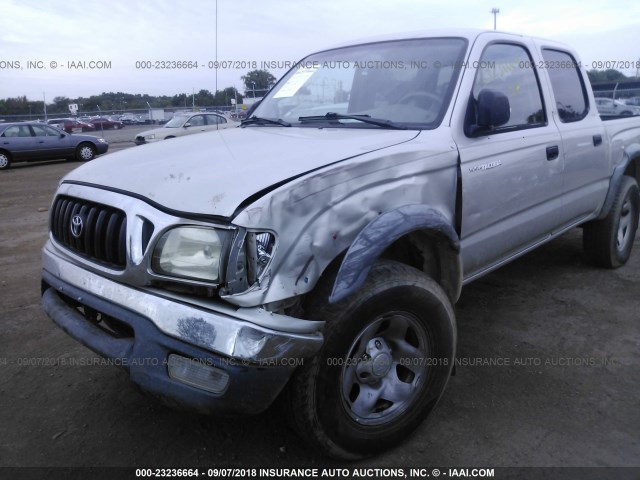 5TEGN92N52Z886672 - 2002 TOYOTA TACOMA DOUBLE CAB PRERUNNER SILVER photo 6