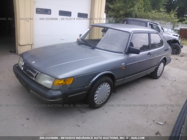 YS3AK35E6N2020245 - 1992 SAAB 900 S GRAY photo 2