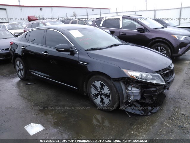 KNAGM4AD9C5026936 - 2012 KIA OPTIMA HYBRID BLACK photo 1